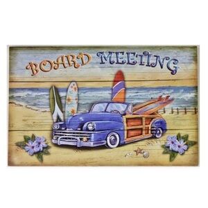 Board Meeting Surfboard Beach Art Print